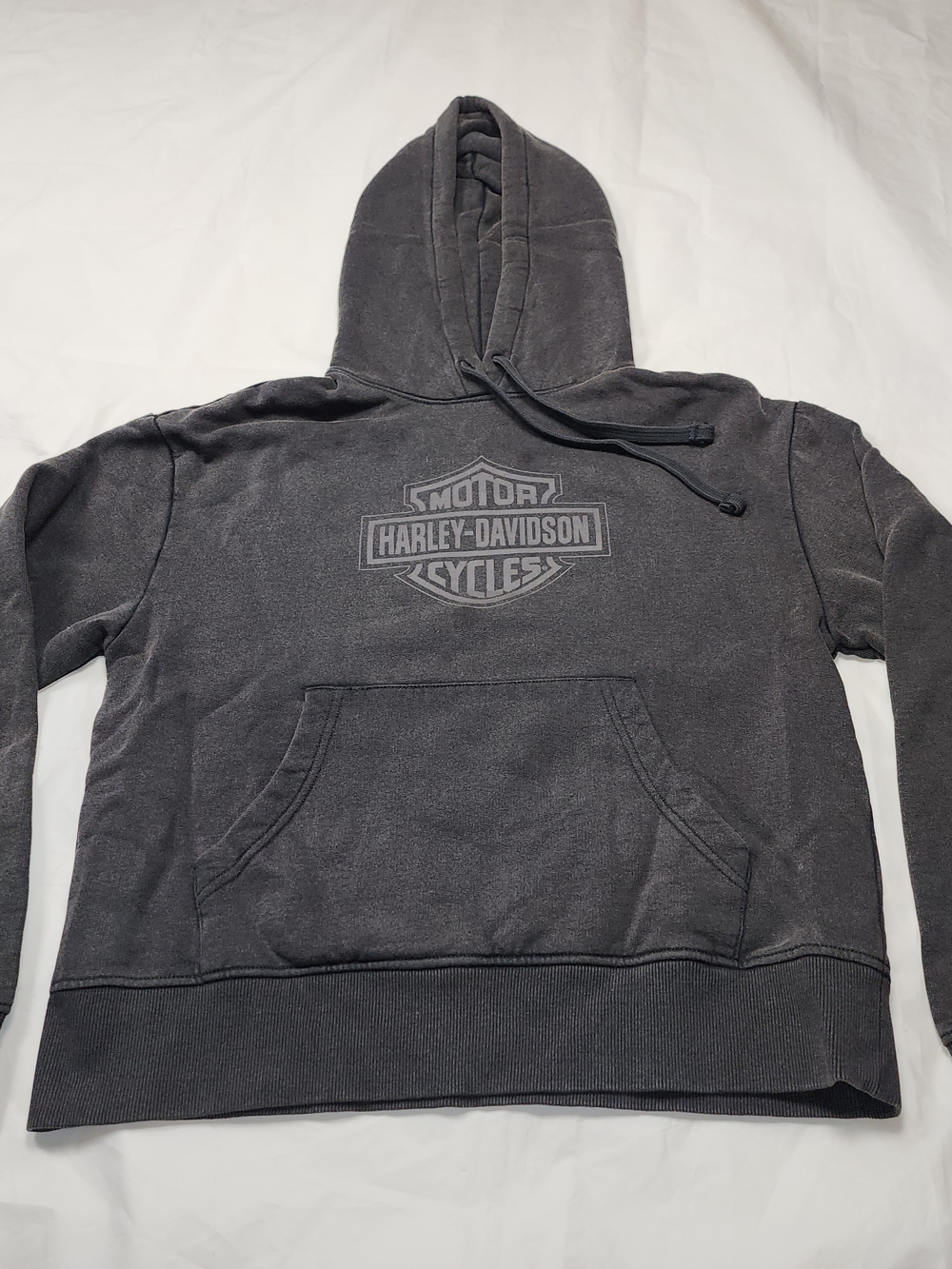 Harley-Davidson Women's Pullover Hoodie Charcoal Hooded Sweatshirt Size Xsmall